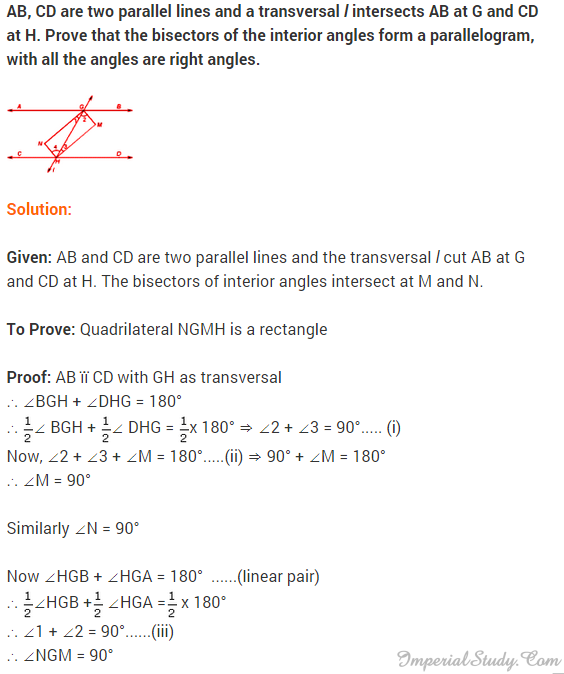 Extra Questions for Class 9th Maths: Chapter 8 Quadrilaterals