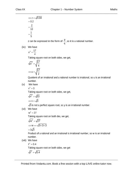 Number System RD Sharma Class 9 Solutions Chapter 1