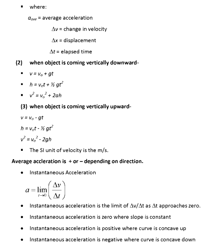 Motion Notes Class 9th Science Chapter 8