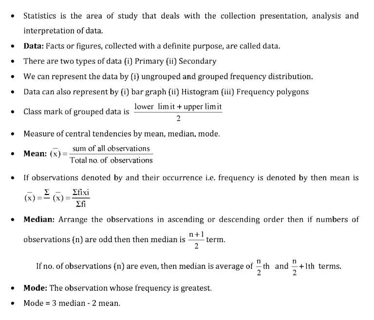 Chapter 14 Statistics Notes for Class 9th Maths