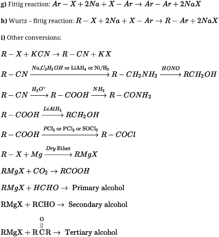Haloalkanes and Haloarenes Notes for Class 12 Chemistry